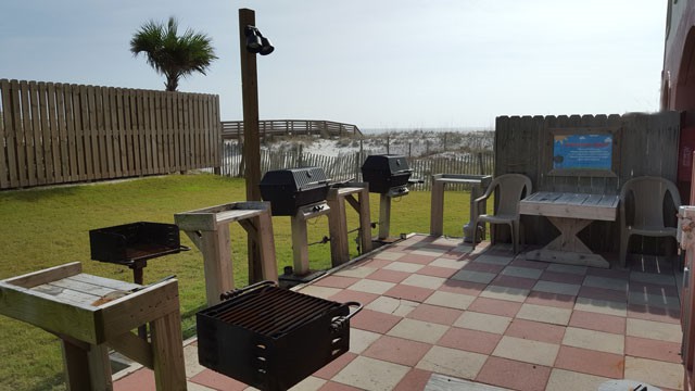 Grill Area - gas grills and charcoal